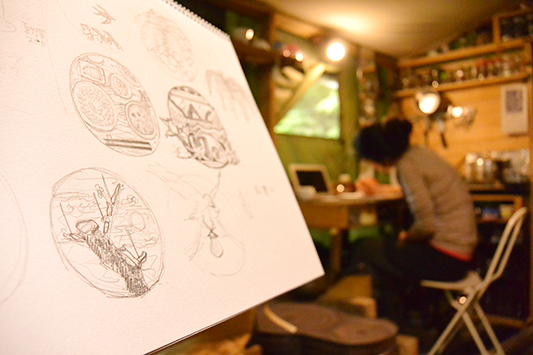 �J�����_�[�̊G��`������B